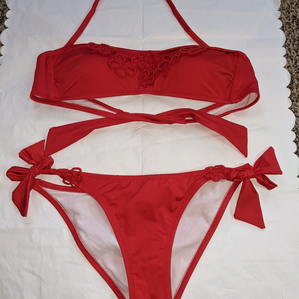Solosole 2 Piece Red Bikini S